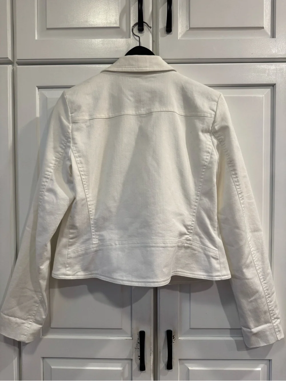 Ralph Lauren White Denim Moto Jacket. Size 10 - Picture 4 of 11